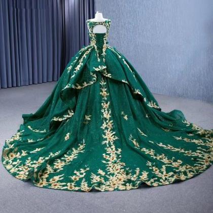 Emerald green gown