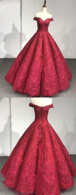 Luxvriou Red Wedding Dress,off The Shoulder Prom Dress,a-line Evening Dress
