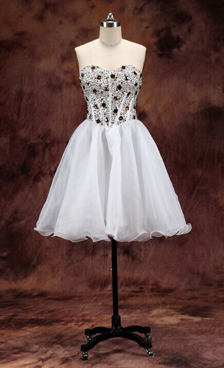 Cute Gray Sweetheart Neck Short Prom Dress, Homecoming Dress By Meetbeauty
