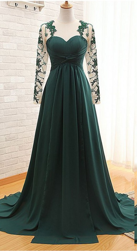 Formal Prom Dress,custom Made Evening Dress, Lace Chiffon Prom Dress, Pleats Prom Dress, A-line Prom Gown