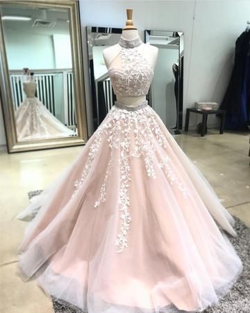 Charming Ball Gowns Custom Two Pieces Formal Dress Most Popular Modest Prom Dresses, Party Evening Dress,