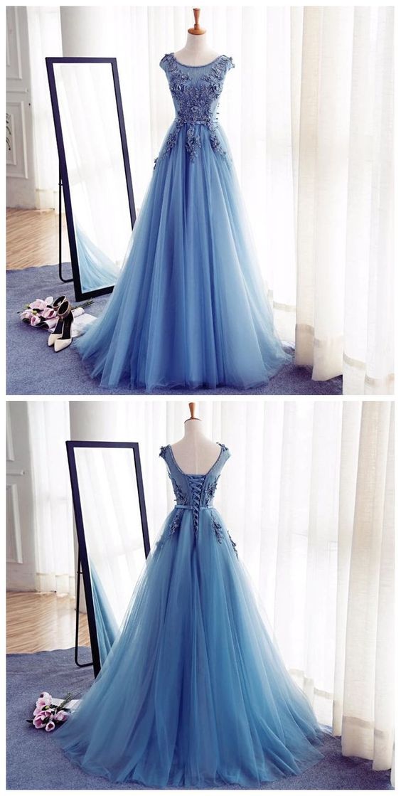 Blue Dress, Sleeveless Dress, Party Dress, Long Dress.
