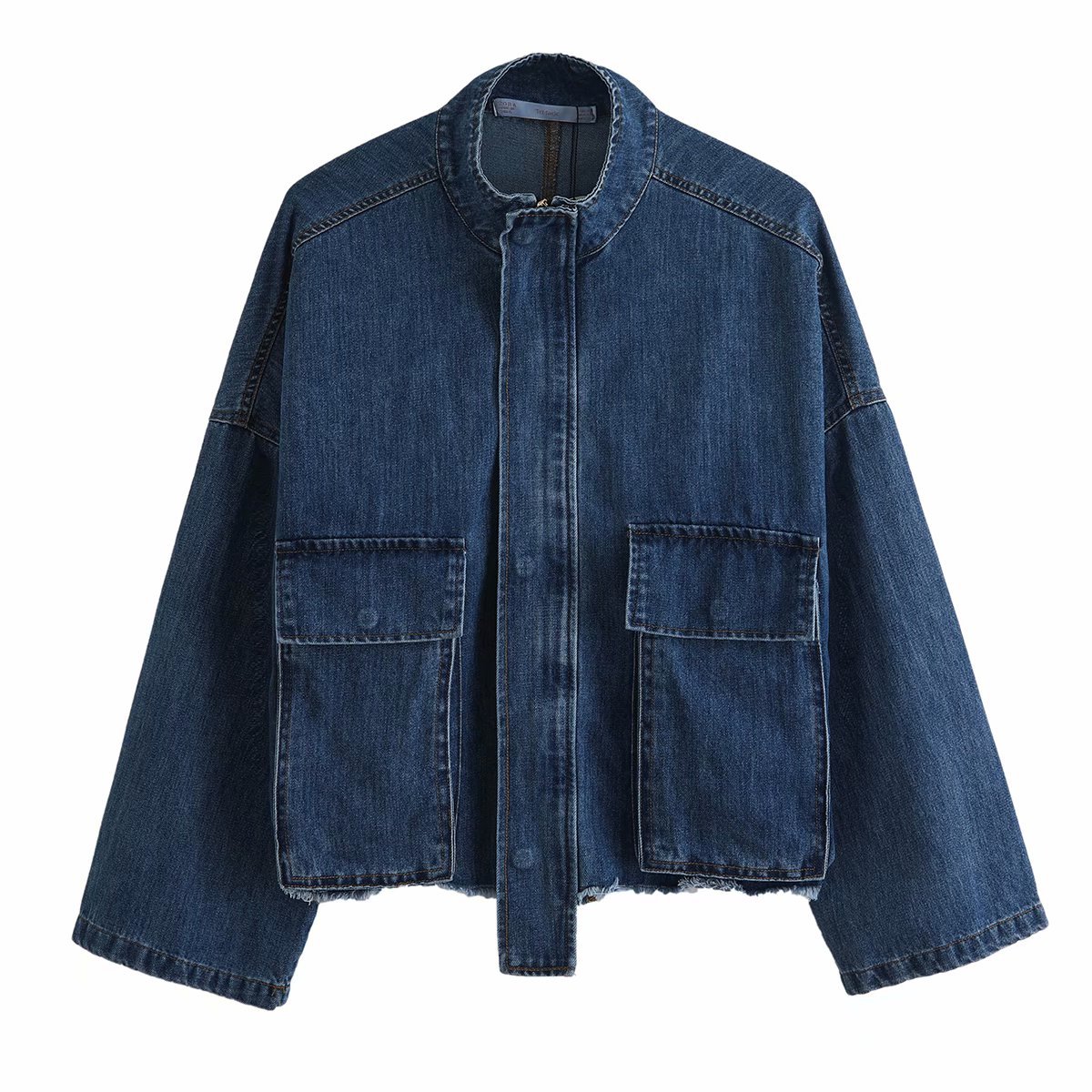 Fall Denim jacket with pocket decoration for women