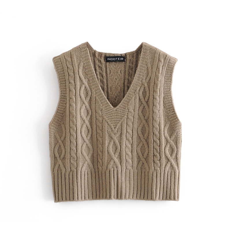  Autumn knitting vest vest for women