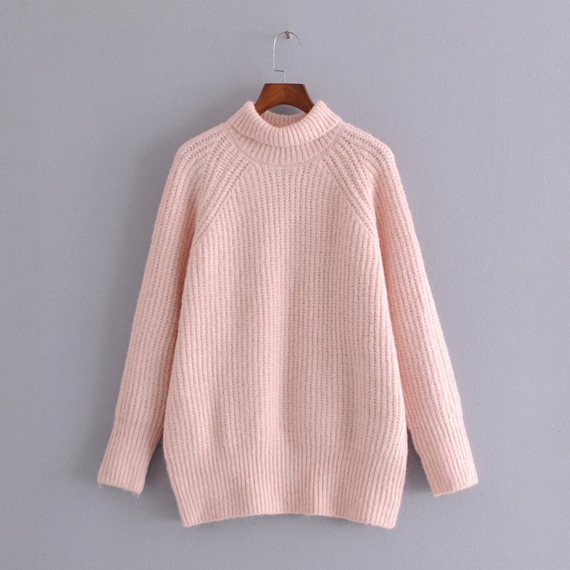 Loose Knit Turtleneck Sweater For Women