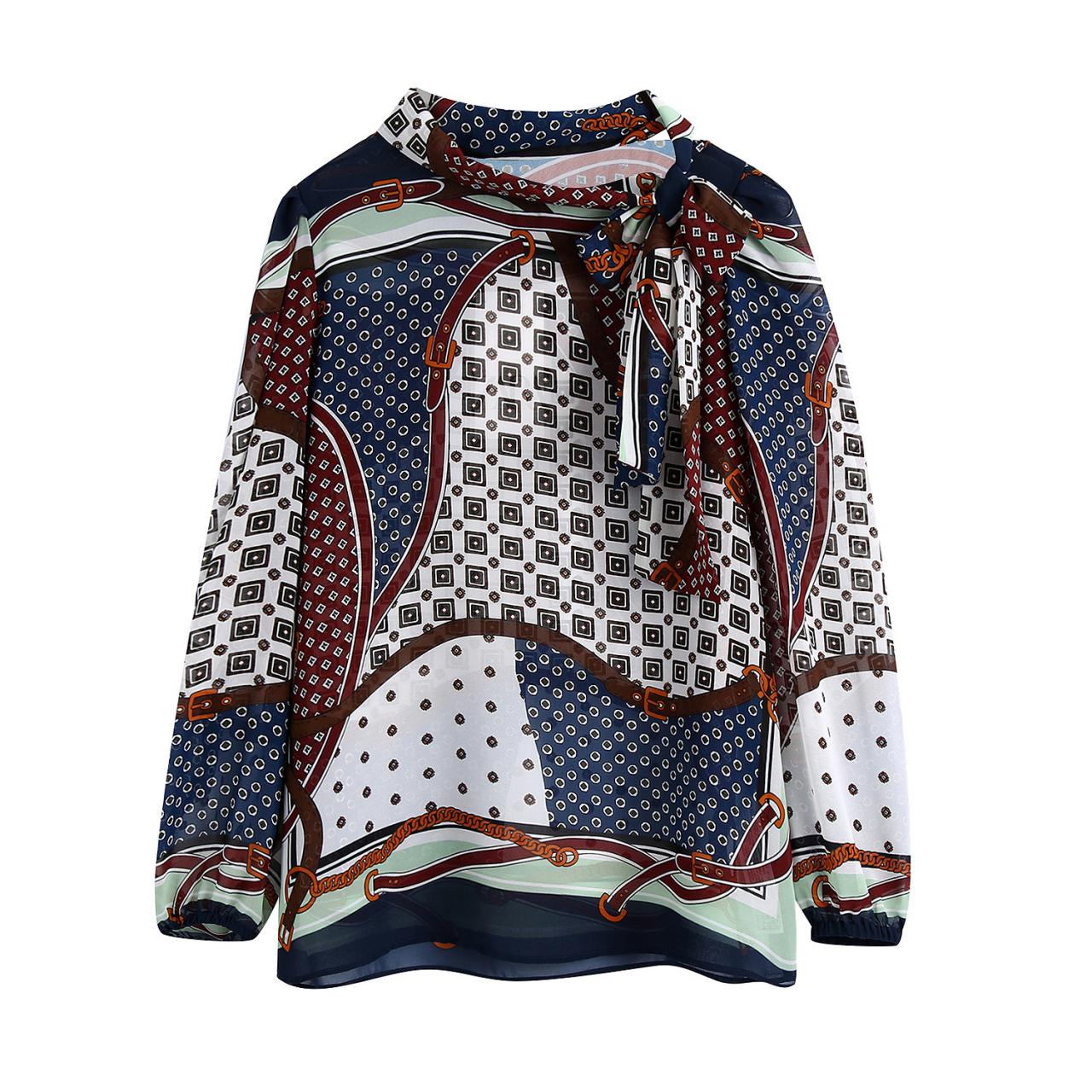 Paisley print blouse blouse for autumn