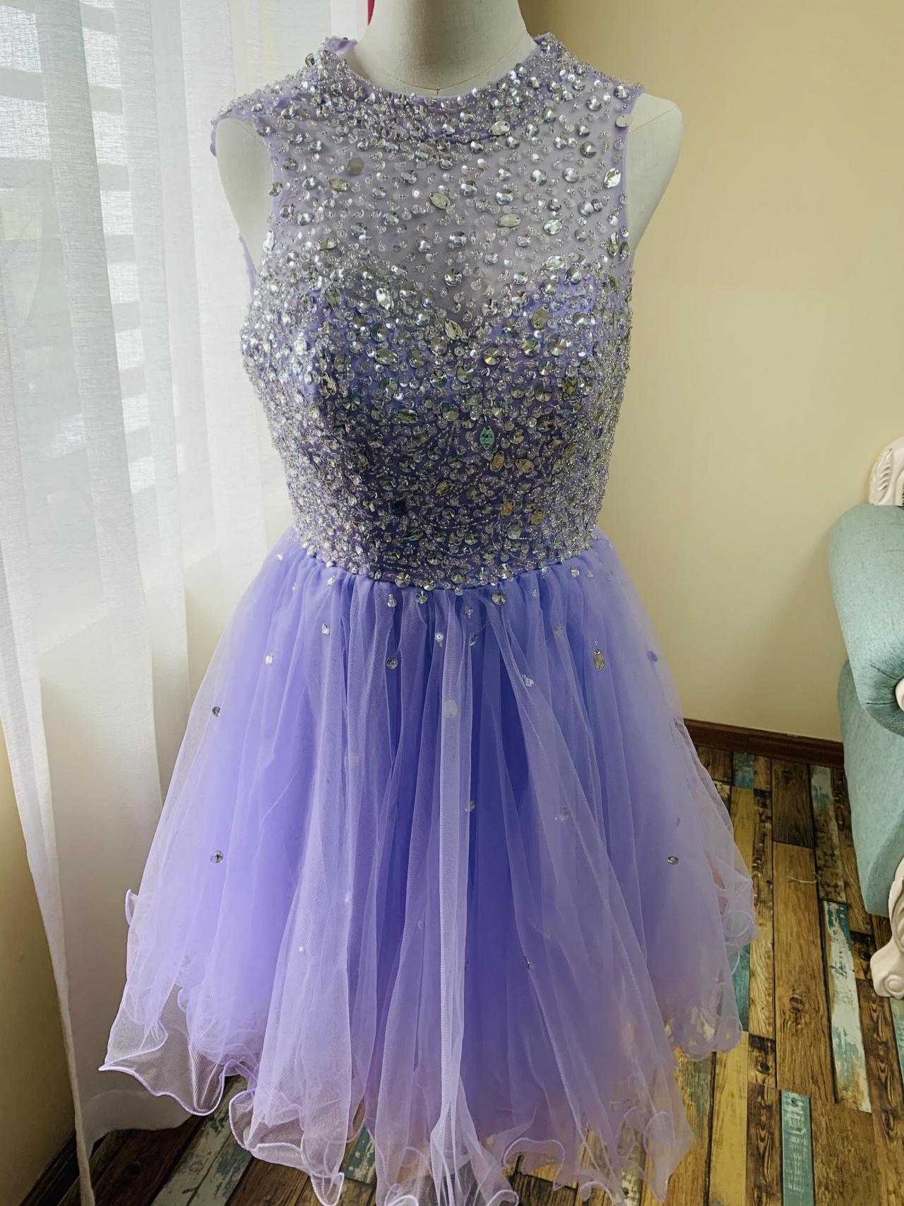 light purple sparkly homecoming dress PromGirl Sequin Orchid Purple Homecoming Dress Orchid / 2 main image 0