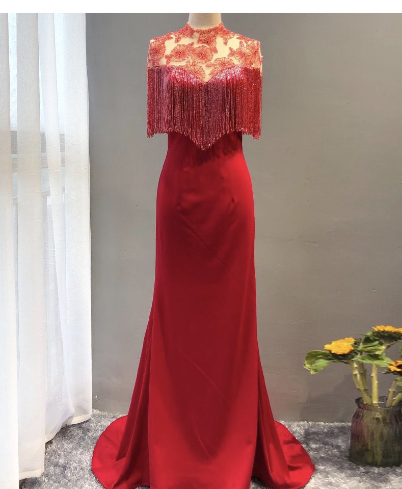 fish prom dress Deep V Neck Pink Sequins Mermaid Long Prom Dress