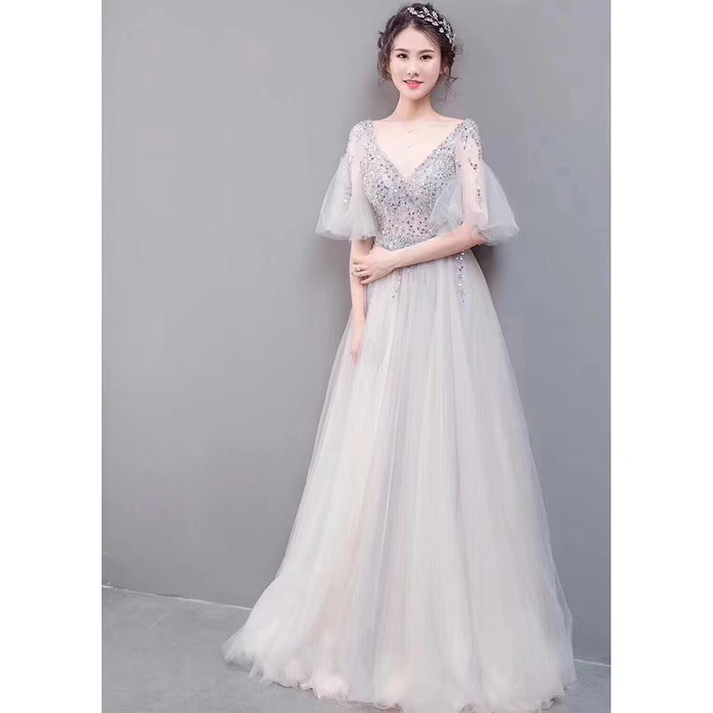 elegant flowy evening dresses Flowy Satin V-neckline A-line Emerald Bridesmaids or Evening Gown BD10 –  Sparkly Gowns