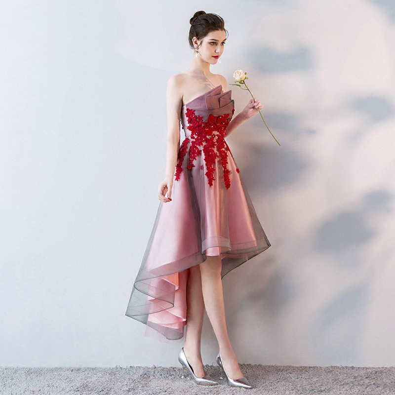 High Low Prom Dress, Strapless, Elegant, Annual Party Dress,custom Made on  Luulla