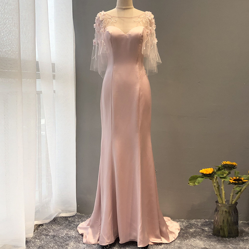 Spring And Summer, Lotus Root Pink Color, Temperament Queen, Travel Shoot Luxurious Evening Dress,haute Couture,custom Made