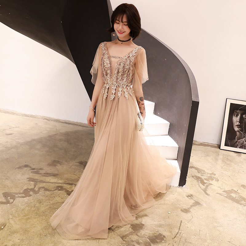 white christmas dresses Champagne Star Tulle Flower Girls Dresses for Weddings Birthday Party Child-9 / Champagne main image 1