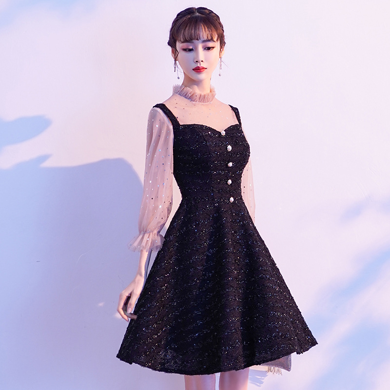 Little Dress, Lace Homecoming Dress, Bridesmaid Dress, Hepburn Style Little Black Dress,custom Made