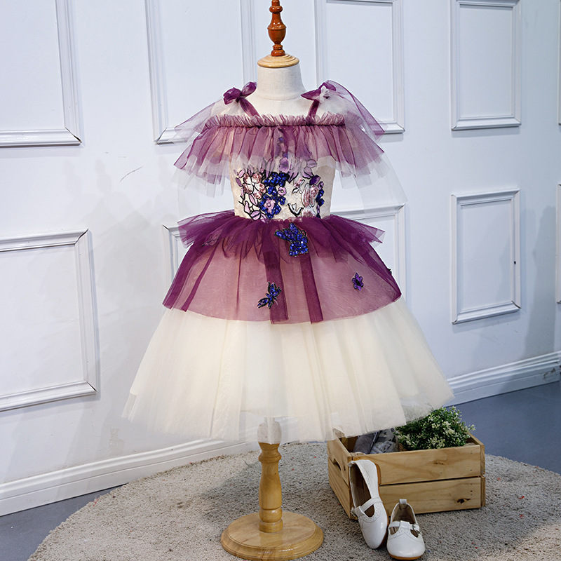 Children's Dress, Girl Decal Mesh Bouffant Princess Dress, Flower Dress — free download