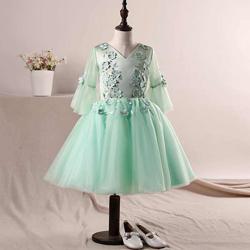 Princess Dress, Girl's Birthday Evening Dress, Children's Little Host/piano/performance Dress, Catwalk Bouffant Dress, Flower