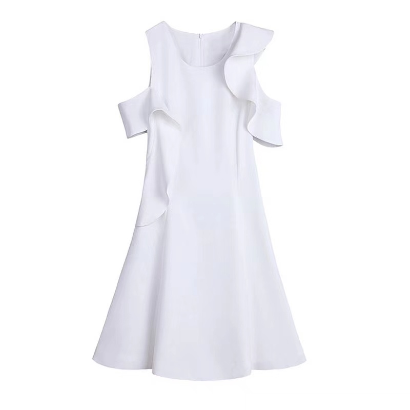 Socialite Temperament Super Fairy Dress, Sleeveless Birthday Dress, White Fashion Dress
