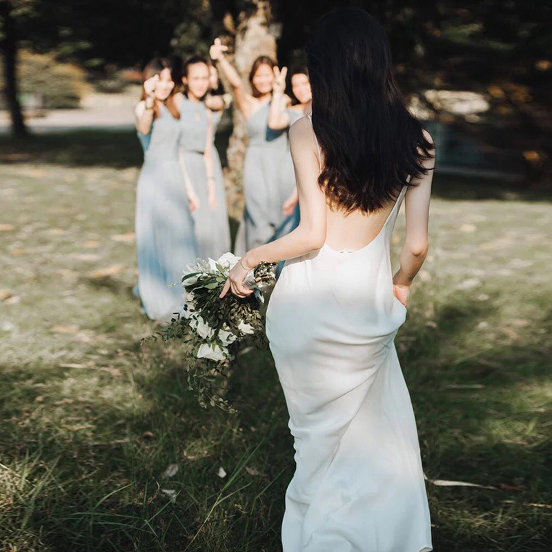 navy blue dress for baby girl Sexy Open Back White Beach Wedding Guest Dress 3004 – Xiaolizi main image 0
