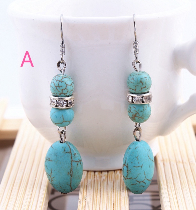 Two pairs sell,Manufacturers direct sales, ethnic style earrings pendant, turquoise earring