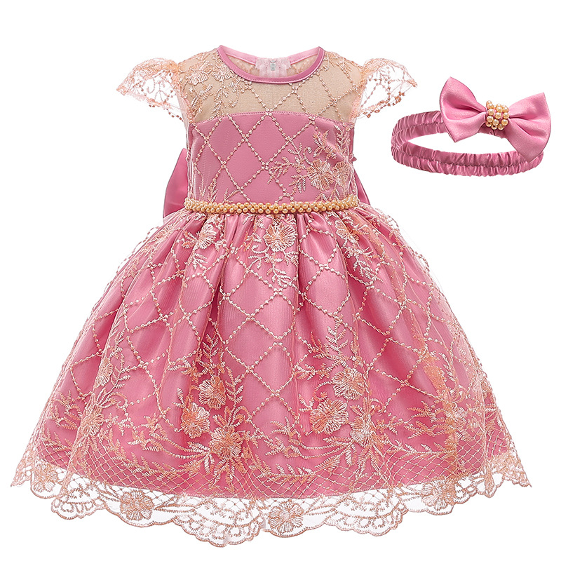 Children's dress, lace dress, princess dress, girl dress, performance dress,3-8 years,Complimentary headband.