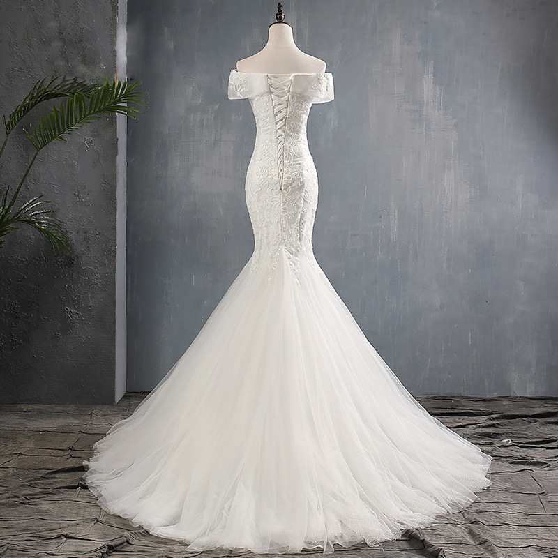 Elegant Mermaid Wedding Dress, Noble Off Shoulder, Deep V Wedding Dress ...