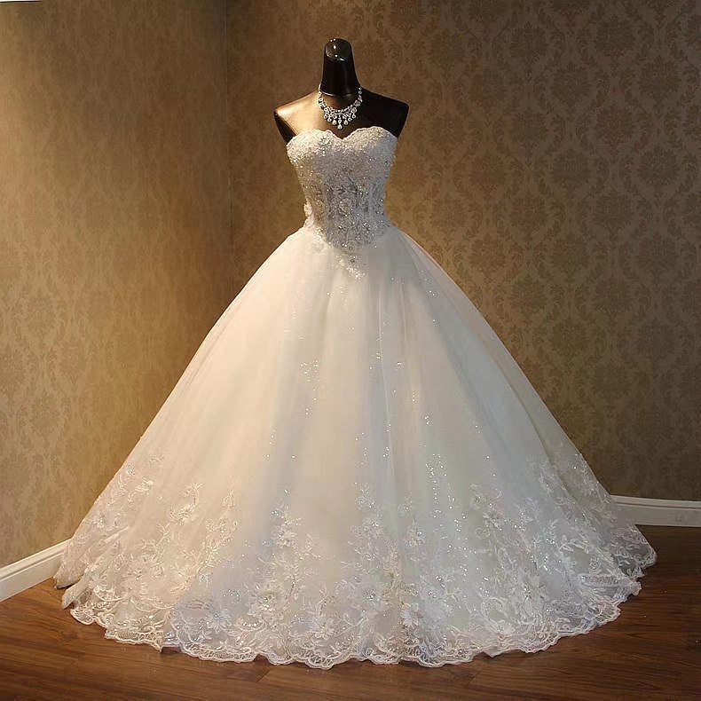 Simple, Floor Length Bridal Wedding Dress,strapless Main Wedding Dress,custom Made