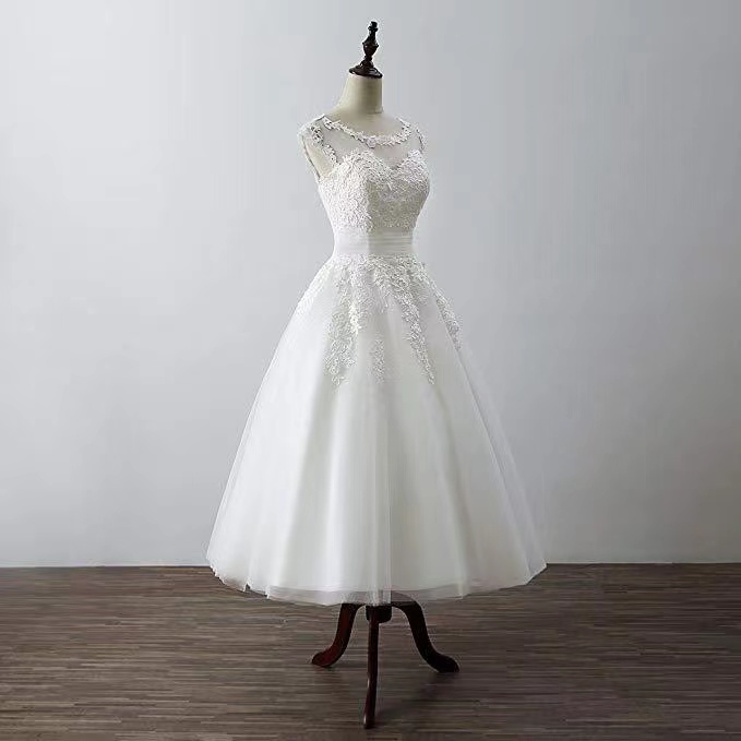 Lace Wedding Dress ,white Midi Dress,short Homcoming Dress,custom Made