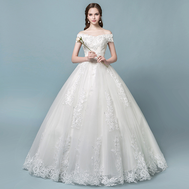 Off Shoulder Bridal Dress,lace Ball Gown Wedding Dress,custom Made,