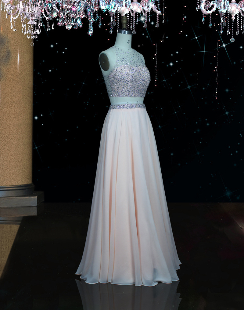 Handmade ,beaded Bridesmaid Dress, Two Piece Evening Dress,custom Made,