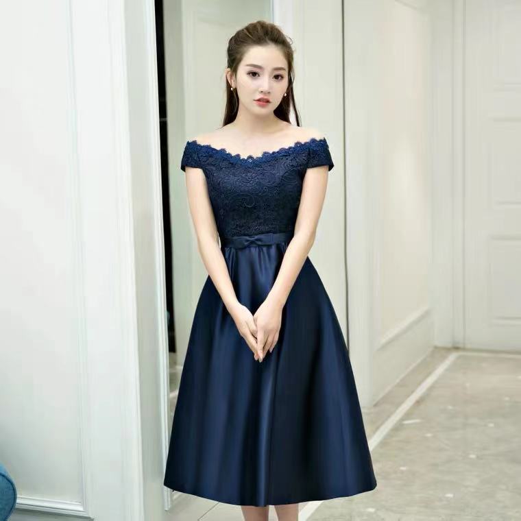 Off Shoulder Evening Dress, Lace Graduation Dress, Formal Homecoming Dress,Custom Made