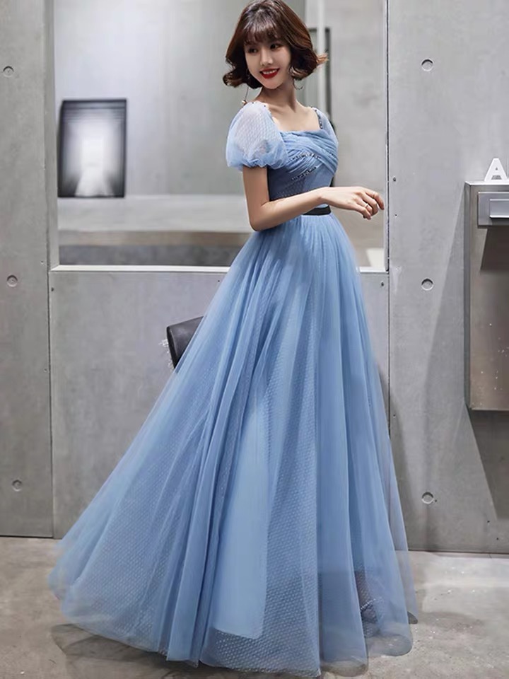 Blue Evening Dress, Fairy, High Quality Birthday Dress, Dream Long Prom Dress,custom Made