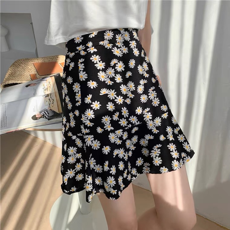 Summer, Daisy Skirt, Floral Skirt Chiffon A-line Skirt