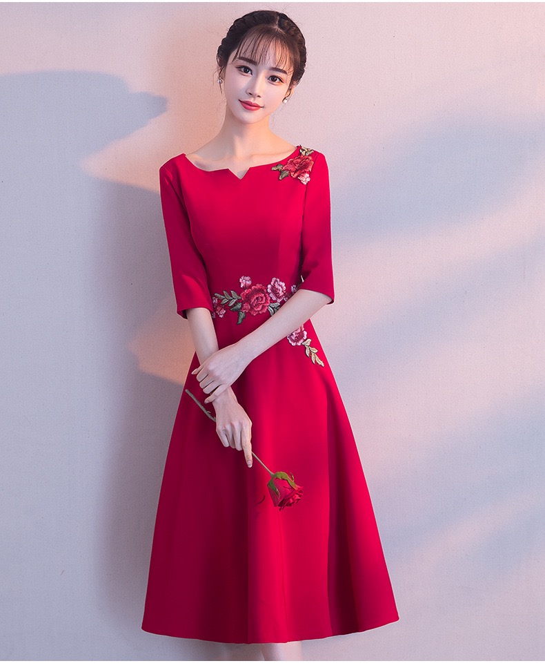 Red Dress,red Little Dress With Embroidered,custom Made on