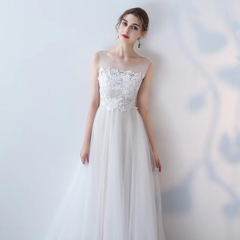 White Evening Dress,, Summer, Sleeveless Elegant Dress,custom Made,custom Made