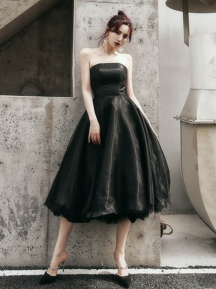 Strapless Evening Dress, Black Socialite Short Dress, Sweet 16 Dress,homecoming Dress,,custom Made