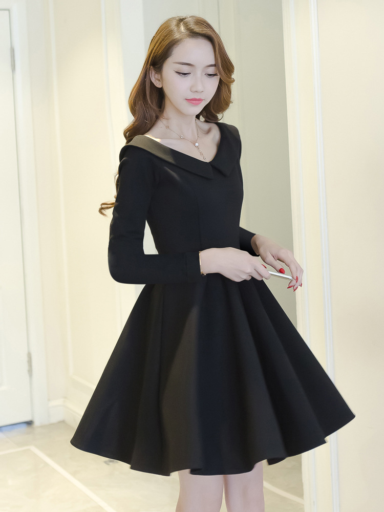 green emerald velvet dress Glitter Red Homecoming Dress Long Puff Sleeve Graduation Dresses SD146 –  Viniodress main image 1