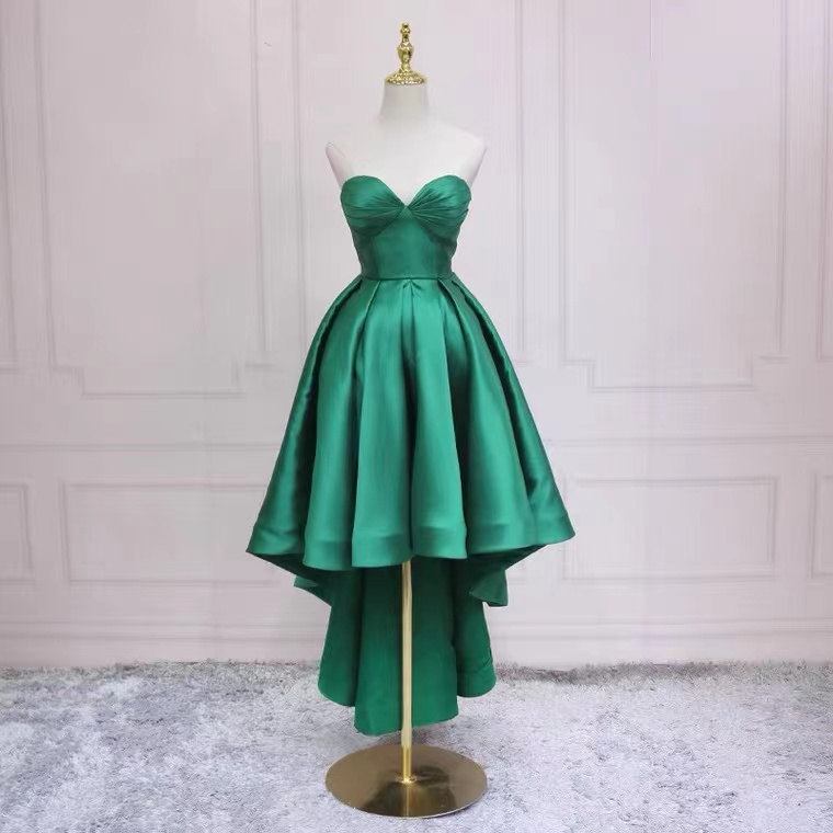 Green Evening Dress, Sexy Homecoming Dress, High Low Party Dress,custom Made