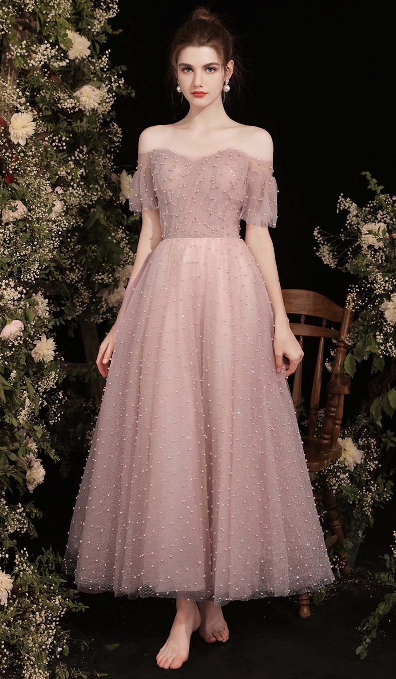 Pink Bridesmaid Dress, Fairy Off Shoulder Party Dress, Custom Made on Luulla Pink Bridesmaid Dress, Fairy Off Shoulder Party Dress, Custom Made on Luulla