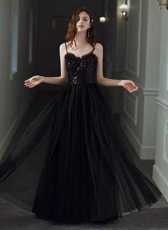 High Quality, Atmosphere Evening Dress, Sexy Spaghetti Strap Evening Dress, Sequins Elegant Dress,custom Made