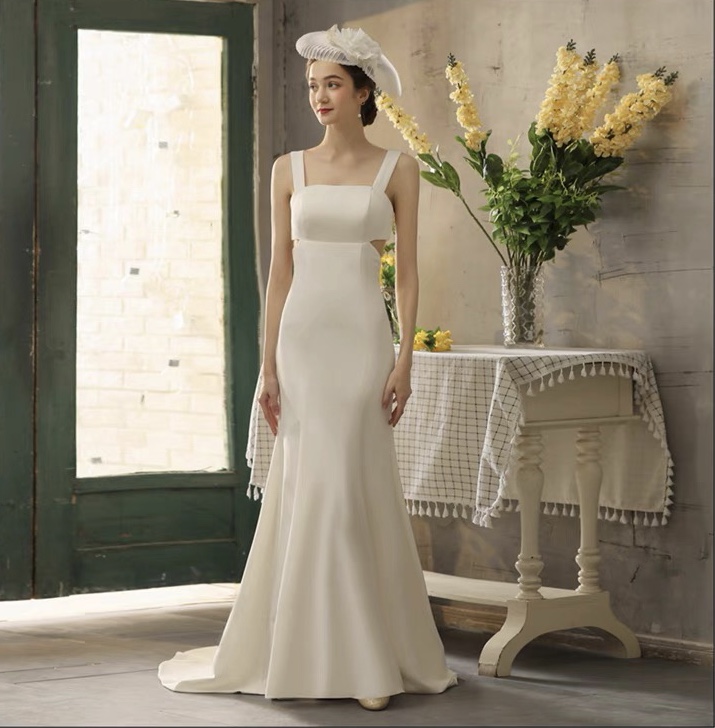 Simple, Unique, Special Waist, Light Wedding Dress,custom Made
