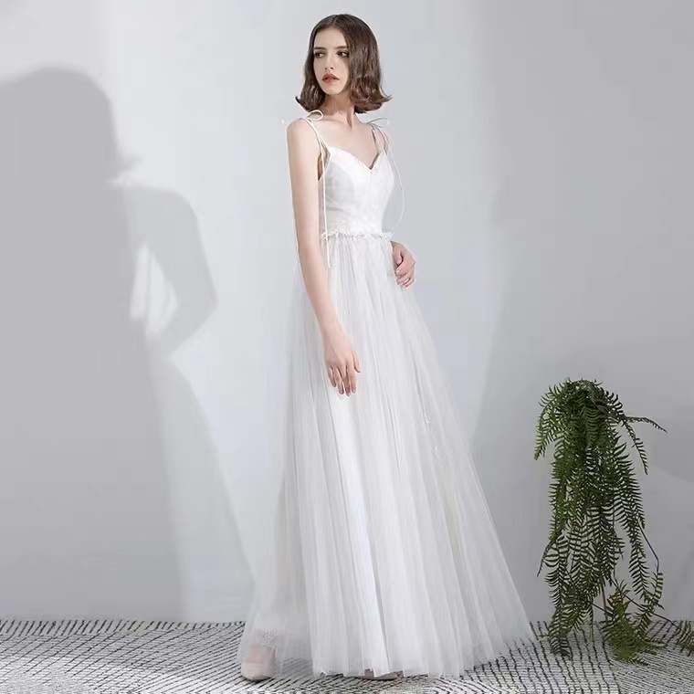 Spaghetti Strap Light Wedding Dress, Simple Super Fairy Wedding Dress,custom Made