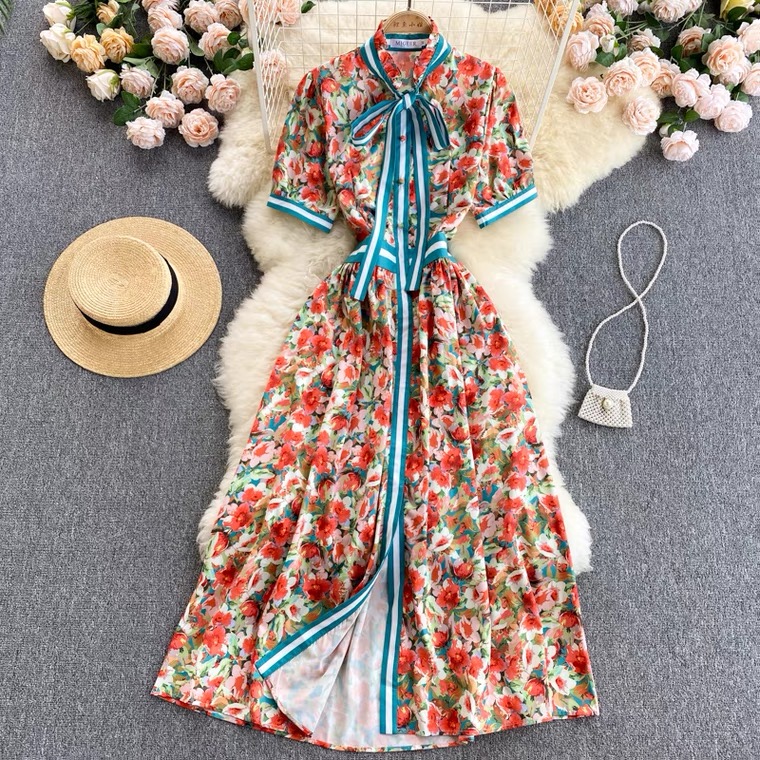 Ladies Style Dress, Noble, Elegant, Temperament, Fashion Printed Midi Dress