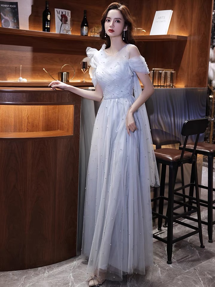High Quality Evening Dress, Socialite, Gray Elegant Prom Dress,custom Made