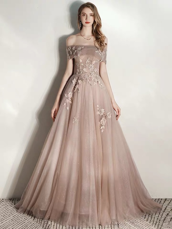 Champagne Evening Dress,, Queen Party Dress, Elegant Prom Dress,custom Made