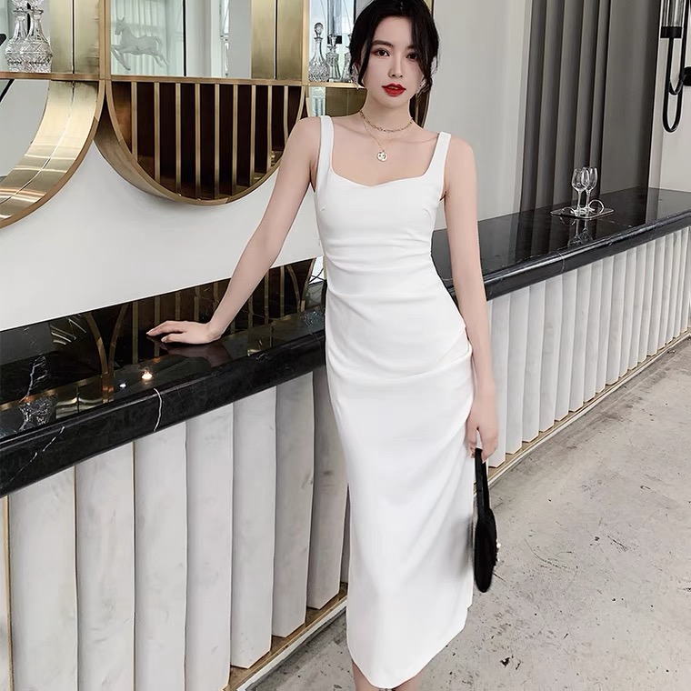 White Evening Dress, Temperament Party Dress, Light Luxury Satin Prom Dress,custom Made