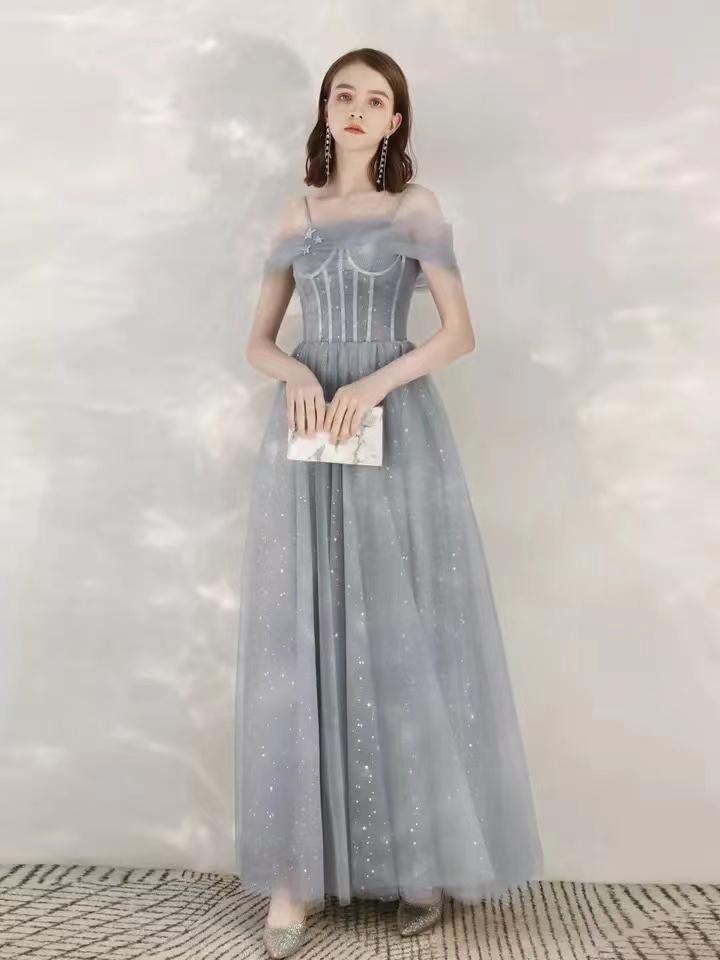 Off-the-shoulder Bridesmaid Dresses, Starry Blue Dresses, Fairy Dresses,custom Made