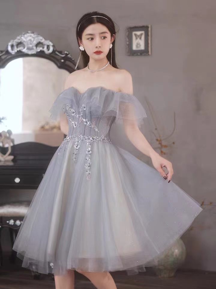 Off Shoulder Bridesmaid Dress, Birthday Party Dress, Fairy Student Graduation Dress,custom Made