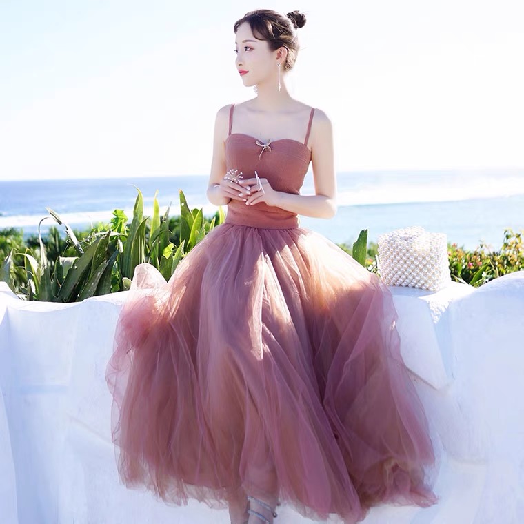 Super Fairy Sexy Slim Tulle Dress, Sweet, Temperament Party Dress