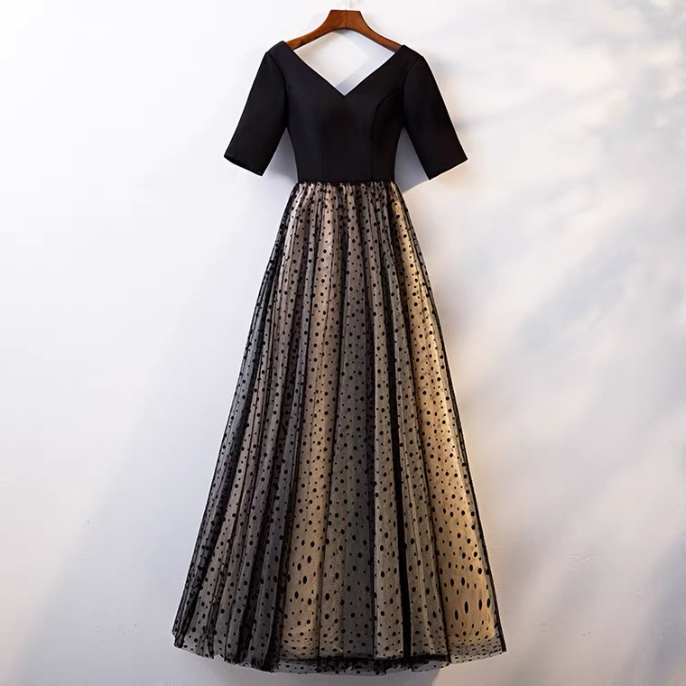 Black Evening Dress, Socialite Party Dress, Fairy Dream Prom Dress,custom Made