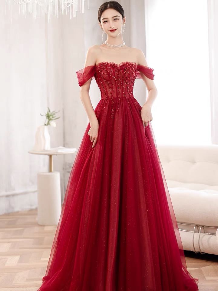Red Wedding Dress, Elegant Light Luxury Bridal Dress,custom Made