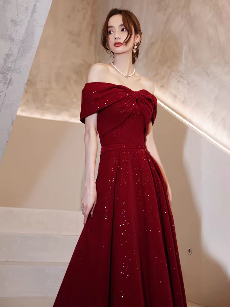 Red Dress, Off Shoulder Dress, Sparkly Party Dress,custom Made